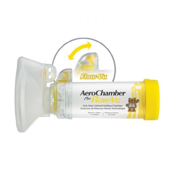 Aerochamber Plus Flow-Vu With Mask Yellow (1-5 Years)