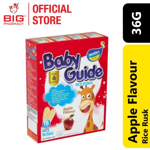 Tenten Baby Guide Rice Rusks 36G-Apple