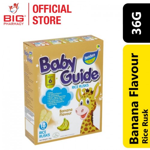 Tenten Baby Guide Rice Rusks 36G-Banana