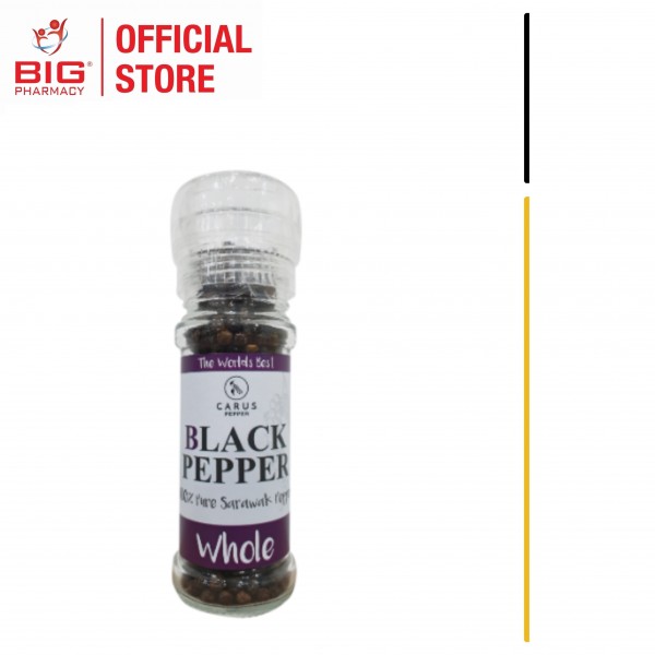 Carus Black Pepper Whole 55g (Glass W/Grinder)
