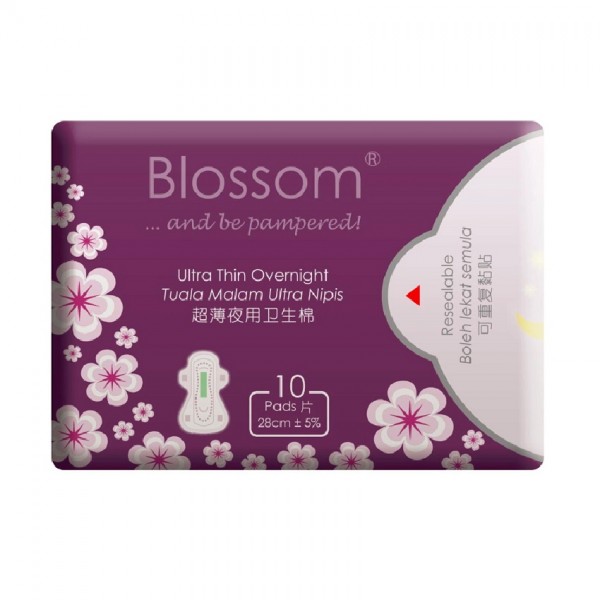Blossom Sanitary Pad Night Use Ultra Thin Wing 10s
