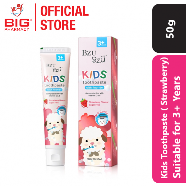 Bzu Bzu Kids Toothpaste Strawberry Flavour 50g