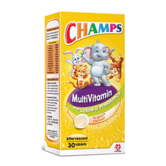 Champs Effervencent Mulitvitamine Lysine & Pebiotic (Yogurt) 30s