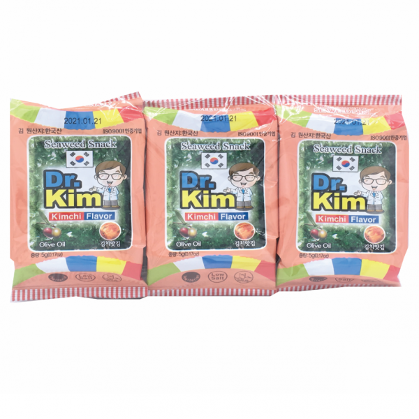 Dr Kim Seaweed Snack-Kimchi 5gmX3 Pack