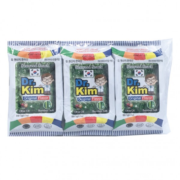 Dr Kim Seaweed Snack-Orignal 5gmX3 Pack