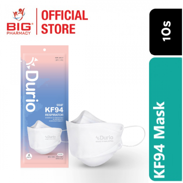 Durio (904) Kf94 4Ply Respirator (White) 1S - Individually Foil Wrap