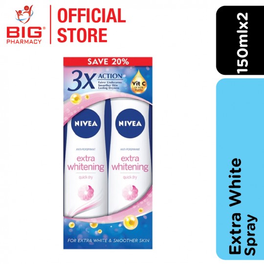 Nivea (F) Extra White Spray 2X150ml