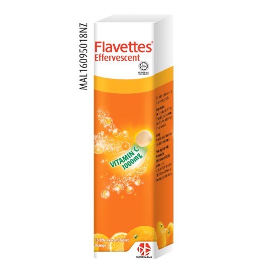 Flavettes Effevescent 1000mg Vit C Orange 15s