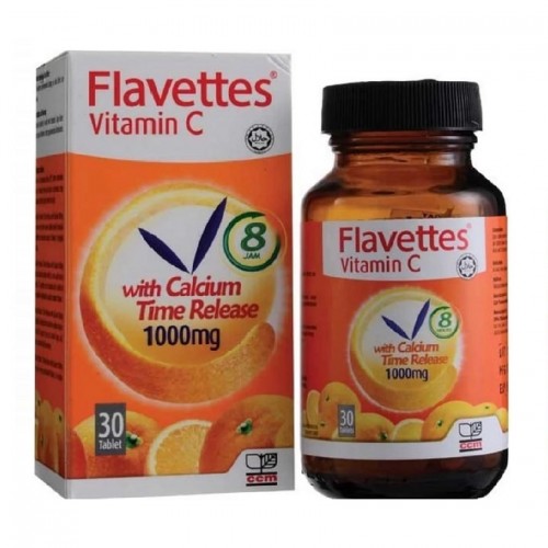 Flavettes Time Release C 1000mg With Calcium 60s