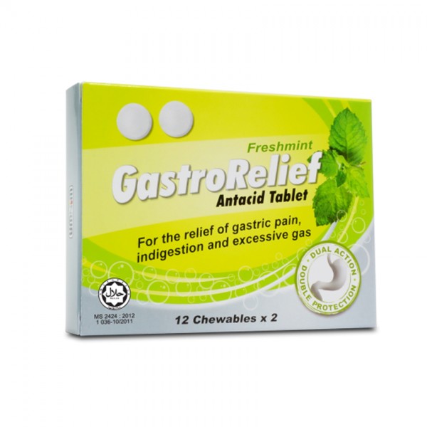 Gastrorelief Antacid Tablets (Freshmint) 2X12s