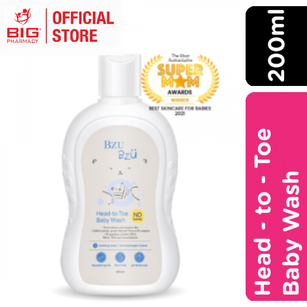 Bzu Bzu Head-To-Toe Baby Wash 200ml (For buddle use only)