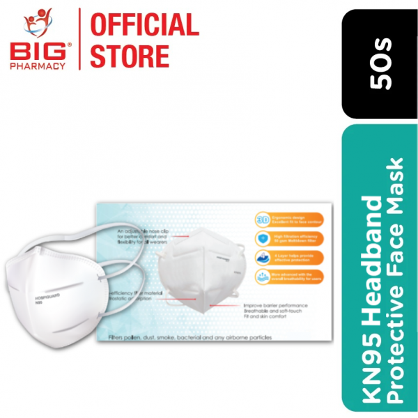 Hospiguard Disposable 4Ply-Kn95 Mask With Headband 50S (Bx)