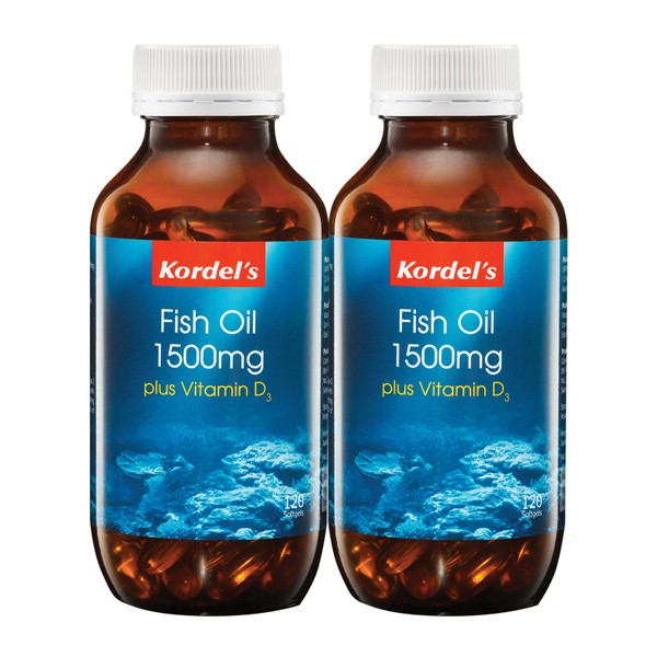 Kordels Fish Oil 1500mg Plus Vit D3 2X120S - Nett