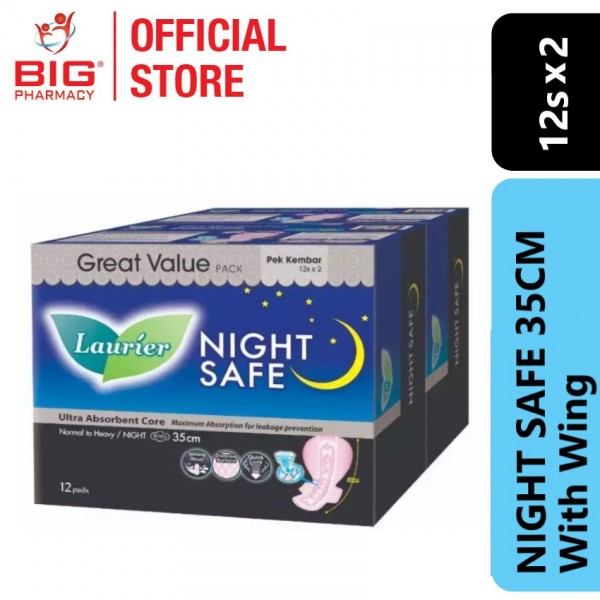 Laurier Soft Care Night Safe 35cm Wing 12S X2