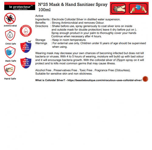 N25 Mask & Hand Sanitizer Spray 100ml