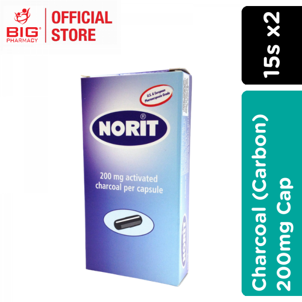 Norit Charcoal (Carbon) 200mg Cap 15s x2