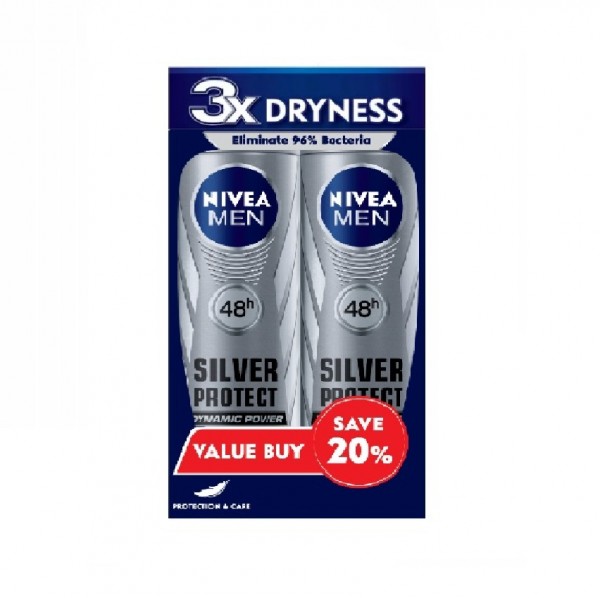 Nivea (M) Silver Protect Spray 2X150ml