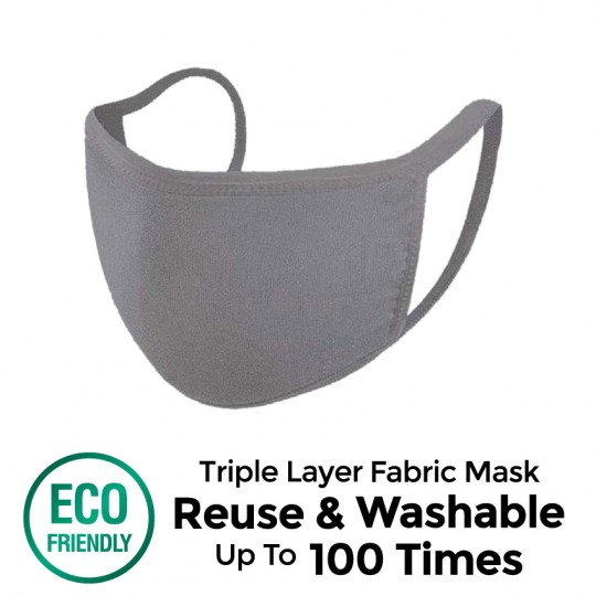 Offen 3 Ply Reusable Fabric Mask (Grey - M size) 1s