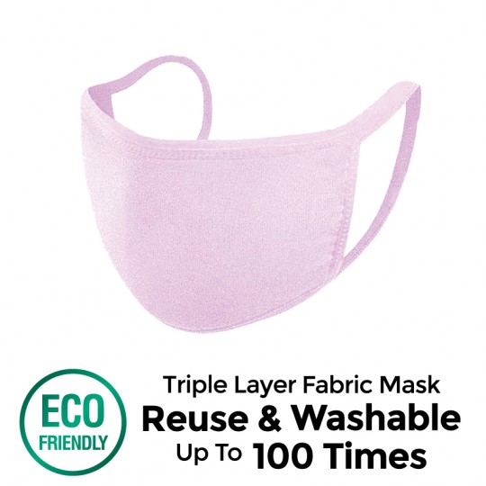 Offen 3 Ply Reusable Fabric Mask (Pink- M size) 1s