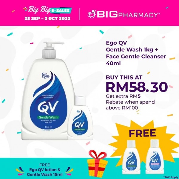Ego QV Gentle Wash 1kg + Face Gentle Cleanser/Gw 40ml