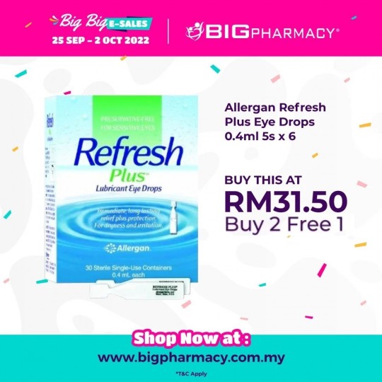 Allergan Refresh Plus Eye Drops 0.4ml 5s x6