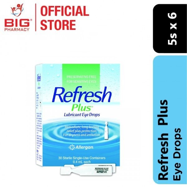 Allergan Refresh Plus Eye Drops 0.4ml 5s x6