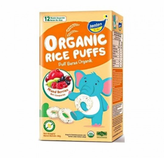Tenten Organic Rice Puff - Mixed Berries 30g
