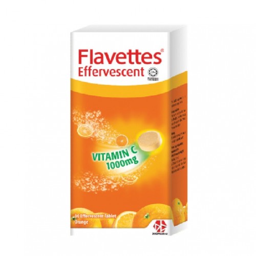 Flavettes Effevescent 1000mg Vit C Orange 30s