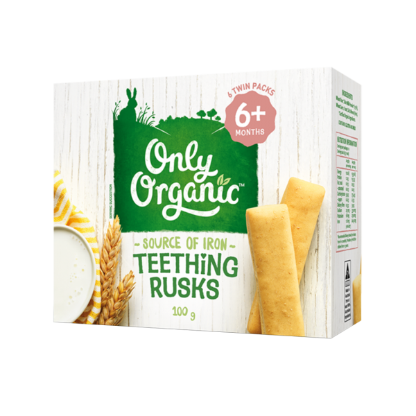 Only Organic Teething Rusks, 100G