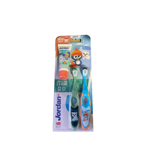 JORDAN TOOTHBRUSH STEP 2(3-5 YEARS) TWINPACK WITH POUCH