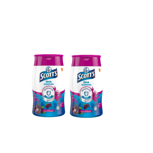 Scotts Dha Gummies Blackcurrant Bottle 60s Twinpack