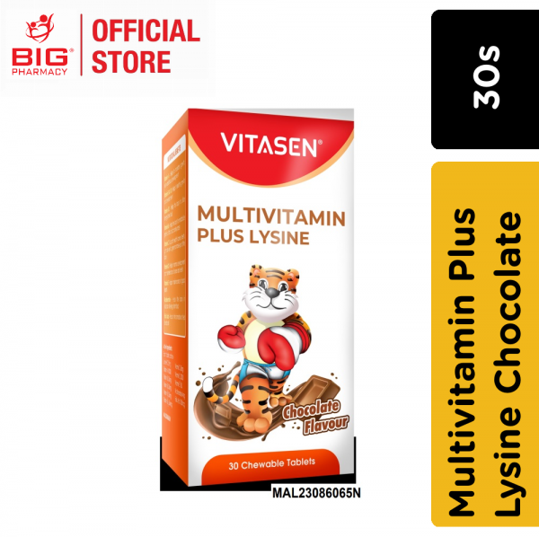 Vitasen Multivitamin Plus Lysine Chocolate 30s