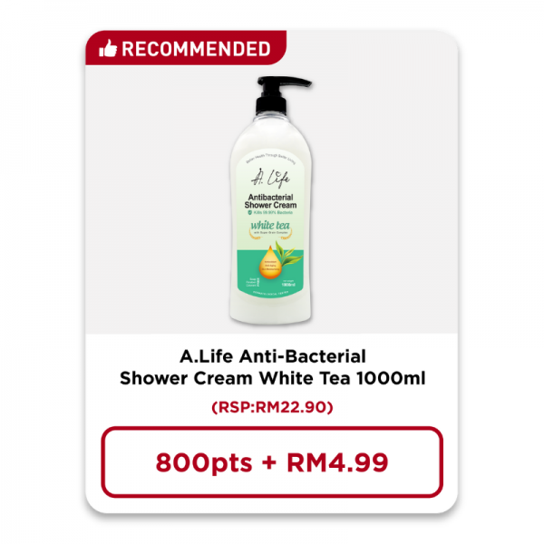 Redemption A.Life Anti-Bacterial Shower Cream White Tea 1000ML