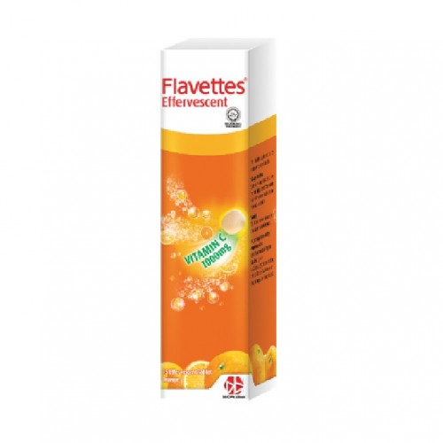 Flavettes Effevescent 1000mg Vit C Orange 15s