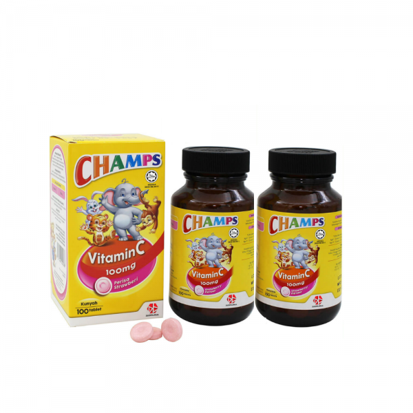 Champs Chewable Vitamin C 100mg (Strawberry) 2X100S