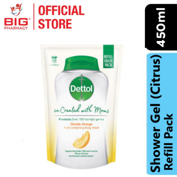 DETTOL SHOWER GEL CO-CREATED WITH MOM 450G CITRUS (REFILL) (15 FEB 2023)