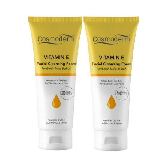 Cosmoderm Vitamin E Facial Cleansing Foam 125ml X 2