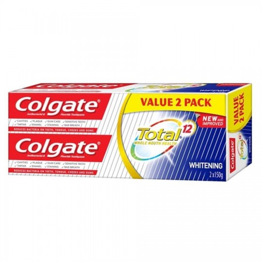 Colgate T/Paste Total 150g X2 Pro Whitening