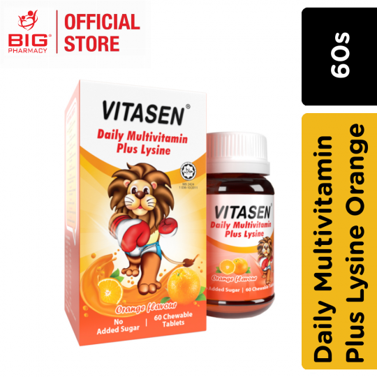 Vitasen Daily Multivitamin Plus Lysine Orange 60s