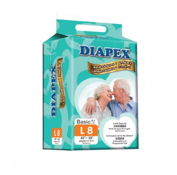 Diapex Basic Adult Diaper L 8s
