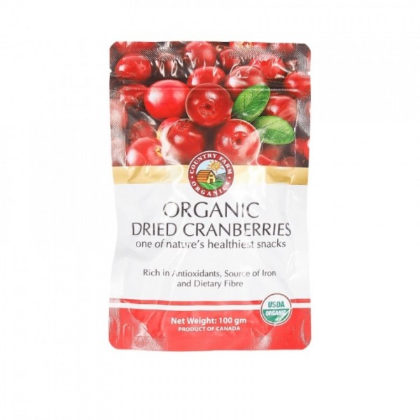Country Farm Organic Dried Cranberries 100g