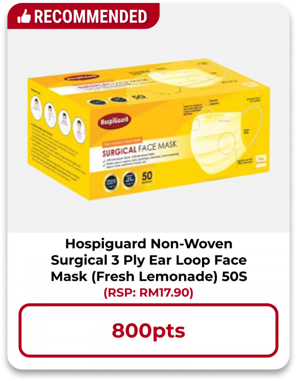 Redemption Hospiguard Non-woven Surgical 3 Ply Ear Loop Face Mask (Fresh Lemonade) 50s