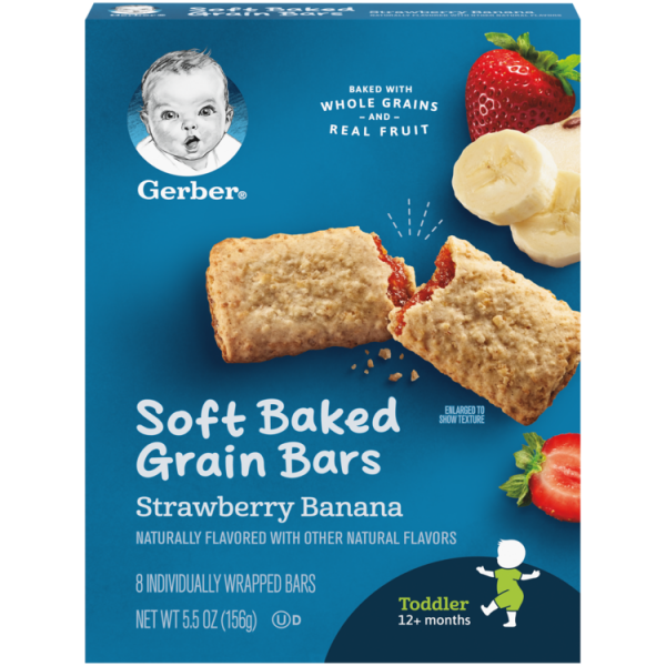 Gerber Soft Baked Grain Bars Strawberry Banana 5.5 Oz Box