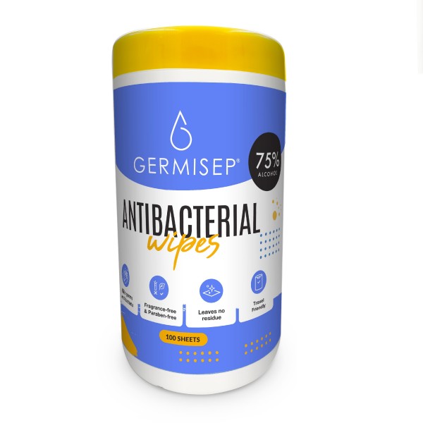 Germisep 75% Alcohol Disinfectant Wipes 100s - Canister