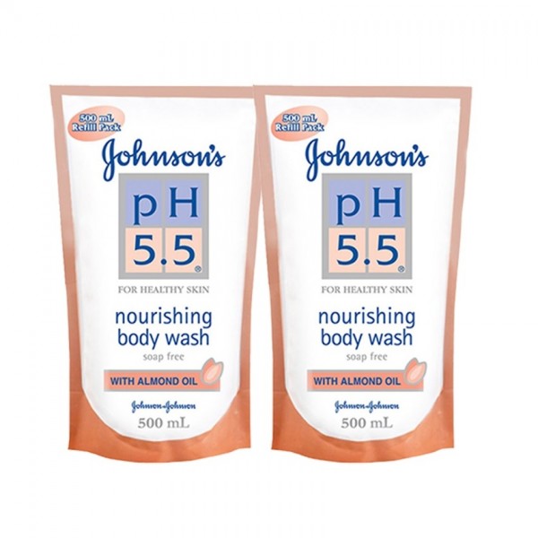 Johnsons Body Wash Ph5.5 Nourishing 500mlx2 Almond Refill