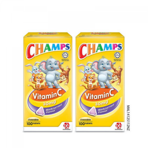 Champs Chewable Vitamin C 100mg With Lysine (Fruiti) 2X100S (2Nd-50%)