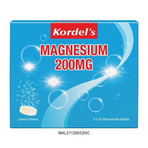 Kordels Magnesium 200Mg Effervescent Tab 3X10S
