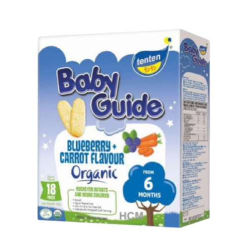 Tenten Baby Guide Organic Rice Rusks 36G-Blueberry & Carrot