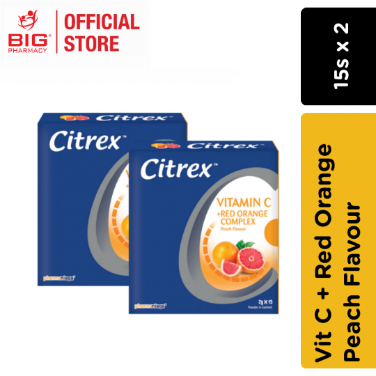 Citrex Vit C + Red Orange Complex 2G Powder 15Sx2 Peach Flavour