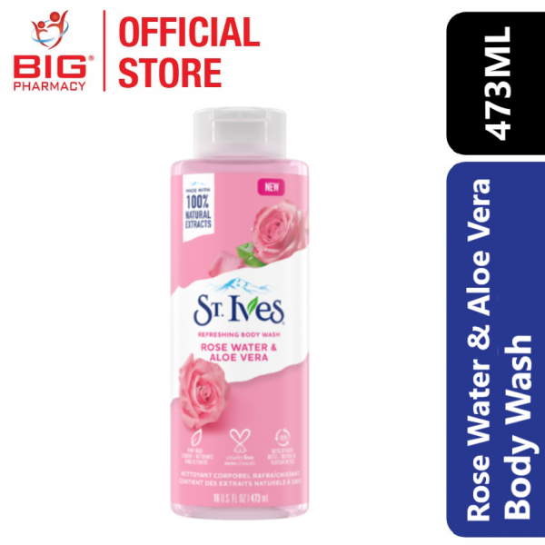 St Ives Refreshing Rose Water & Aloe Vera Body Wash 473Ml